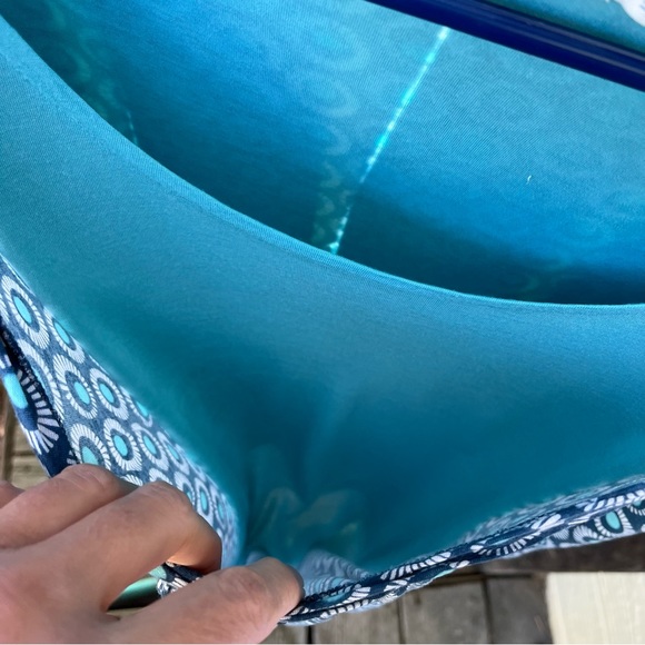 Boden Double Layer Tencel Blue Circle Print Top Sz 8 - Picture 8 of 14